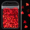 Autumn Maple Leaf Nail Glitter Sequins 3D Holographic Fall Nail Design Art Nails Sticker Decals for Acrylic Nails Decorations DIY