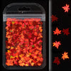 Autumn Maple Leaf Nail Glitter Sequins 3D Holographic Fall Nail Design Art Nails Sticker Decals for Acrylic Nails Decorations DIY