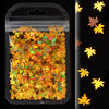 Autumn Maple Leaf Nail Glitter Sequins 3D Holographic Fall Nail Design Art Nails Sticker Decals for Acrylic Nails Decorations DIY