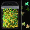 Autumn Maple Leaf Nail Glitter Sequins 3D Holographic Fall Nail Design Art Nails Sticker Decals for Acrylic Nails Decorations DIY