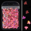 Autumn Maple Leaf Nail Glitter Sequins 3D Holographic Fall Nail Design Art Nails Sticker Decals for Acrylic Nails Decorations DIY