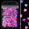 Autumn Maple Leaf Nail Glitter Sequins 3D Holographic Fall Nail Design Art Nails Sticker Decals for Acrylic Nails Decorations DIY