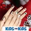 weekly deals Mini Press On Nails For Kids 24 Pcs Christmas