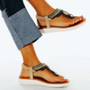 Vanccy Women Bohemia Ethnic Flower Elastic Band Slip On Wedges Sandals