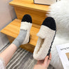 Furry Outer Wearing Flats Loafers Contrasting color design BacklessWild Fluffy Flat Mules Warm