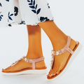 Vanccy Comfortable Pearl On Cloud Sandals