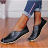 Vanccy Casual Flat Heel Cow Tendon Low Top Closed Toe Slip On Comfortable Work Shoes