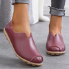 Vanccy Casual Flat Heel Cow Tendon Low Top Closed Toe Slip On Comfortable Work Shoes