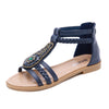 Vanccy Bohemian Vintage Beaded Rhinestone Roman Sandals