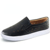Genuine Leather White Shoes Flats Platforn Sneakers Slip On Soft Vulcanized Shoes