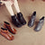 New autumn and winter first layer leather flat-bottom soft-soled booties