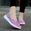 Comfortable Flat Cutout Casual Shoes Mesh Woven Flat Nurse Walking Sneakers Knit Slip on Loafer Shoes