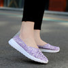 Comfortable Flat Cutout Casual Shoes Mesh Woven Flat Nurse Walking Sneakers Knit Slip on Loafer Shoes