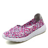 Comfortable Flat Cutout Casual Shoes Mesh Woven Flat Nurse Walking Sneakers Knit Slip on Loafer Shoes