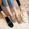 Furry Outer Wearing Flats Loafers Belt Buckle Decor BacklessWild Fluffy Flat Mules Warm