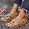 Vanccy Slope Heel Flip Flops Sandals