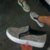 Women Flat Loafers Woman Shinning Crystal RhinestoneA utumn Big Size Flat Platform Women's Design Slip On Shoes