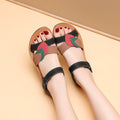 Women's Sandals Summer Flat Soft Bottom Non-slip Red Comfortable Soft Leather Shoes