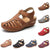 Vanccy - Soft PU Leather Closed Toe Vintage Anti-Slip Sandals