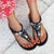 Vanccy Bohemia Women Ladies Fashion Crystal Bead Flat Sandals