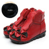 Women Genuine Leather Shoes Height Increasing Shoes Flats Ankle Boots