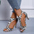 2022 new summer fashion stiletto fish sexy high heels women's plus size leopard print bag closed toe heel high heel sandals