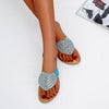 Vanccy Rhinestone Love heart Flip Flops