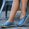 Women's Sneakers Summer Fashion Casual Shoes Slip-On Small Hole Breathable Leather Sewing Falt Shoes For Women Zapatos