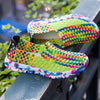 Fantasy Color Mesh Hand Woven Shoes Mesh Casual Flat Nurse Walking Sneakers Knit Slip on Loafer Shoes