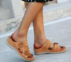 sandals with arch support women's Flower Retro Wedge Comfortable platform Slippers