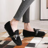 Furry Outer Wearing Flats Loafers Belt Buckle Decor BacklessWild Fluffy Flat Mules Warm
