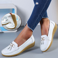 Vanccy Women Flats Ballet Leather Breathable  Casual  Shoes