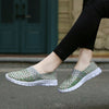 Comfortable Flat Woven Casual Shoes Mesh Flat Nurse Walking Sneakers Knit Slip on Loafer Shoes