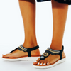 Vanccy Women Bohemia Ethnic Flower Elastic Band Slip On Wedges Sandals
