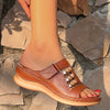 Wedge Heel Slip On Open Toe Mules Sandals