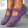 Elastic Belt Casual Women Shoes Comfortable Non-Slip Adjustable Breathable Walking Lightweight Working Nurse Woven Shoes