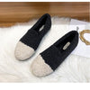 Furry Outer Wearing Flats Loafers Contrasting color design BacklessWild Fluffy Flat Mules Warm