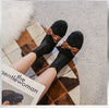 Furry Outer Wearing Flats Loafers Belt Buckle Decor BacklessWild Fluffy Flat Mules Warm Knit Boot