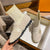 Furry Outer Wearing Flats boots Elk Decor Backless  Wild Fluffy Flat Mules Warm