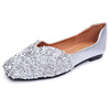 vanccy Women's Rhinestone Flats Fashion Sequin Wedding Shoes