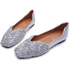 vanccy Women's Rhinestone Flats Fashion Sequin Wedding Shoes