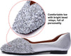 vanccy Women's Rhinestone Flats Fashion Sequin Wedding Shoes