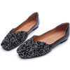 vanccy Women's Rhinestone Flats Fashion Sequin Wedding Shoes