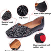 vanccy Women's Rhinestone Flats Fashion Sequin Wedding Shoes