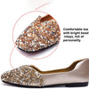 vanccy Women's Rhinestone Flats Fashion Sequin Wedding Shoes