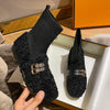 Furry Outer Wearing Flats boots Elk Decor BacklessWild Fluffy Flat Mules Warm