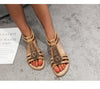 Vanccy Bohemian Vintage Beaded Rhinestone Roman Sandals