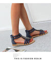 Vanccy Bohemian Vintage Beaded Rhinestone Roman Sandals