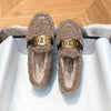 Furry Outer Wearing Flats Loafers Elk Decor BacklessWild Fluffy Flat Mules Warm