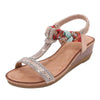Summer sandals for women with high heels wedges heels silver shoes